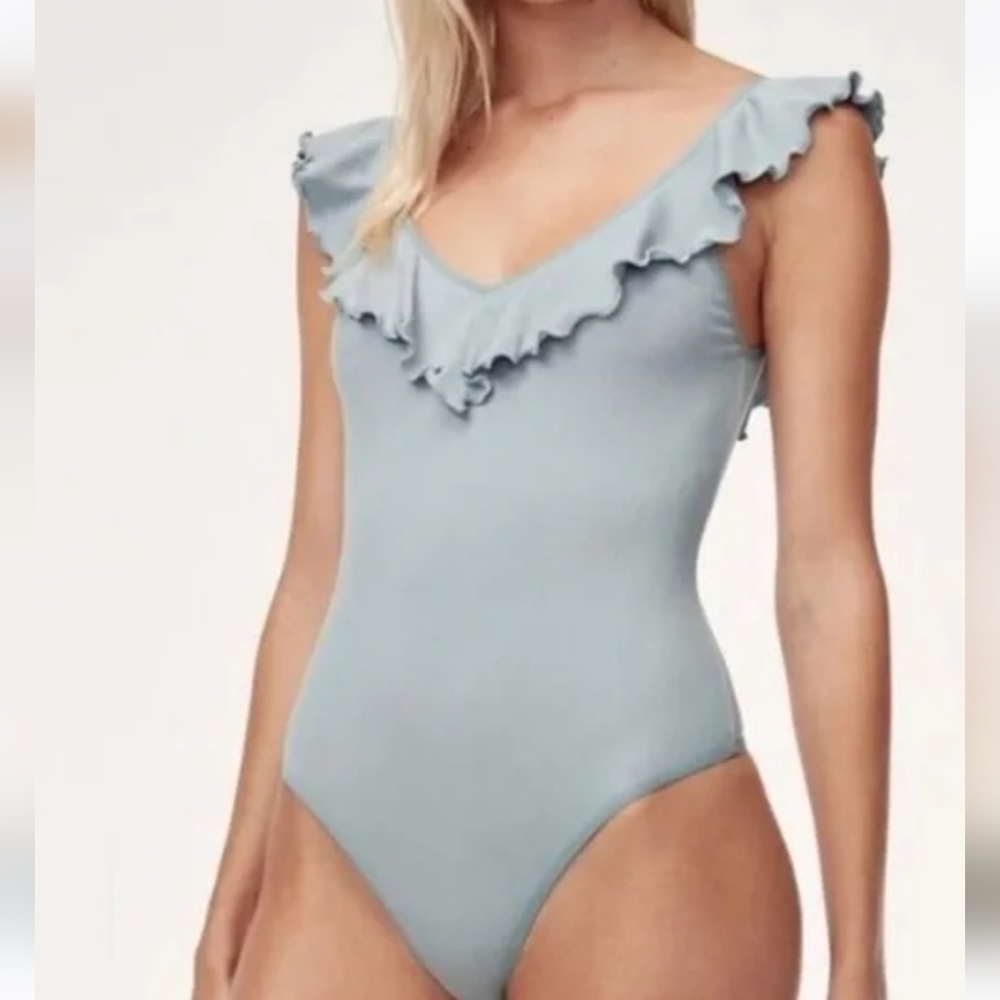Aritzia Wilfred Danette Bodysuit Blue Size Small